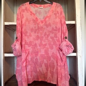 015- Indigo Soul Adjustable Sleeve Blouse XL